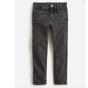 Crewcuts girls black distressed straight front pocket jeans 4